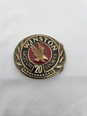 Vintage 1991 Winston Motor Sports 20th Anniversary Belt Buckle